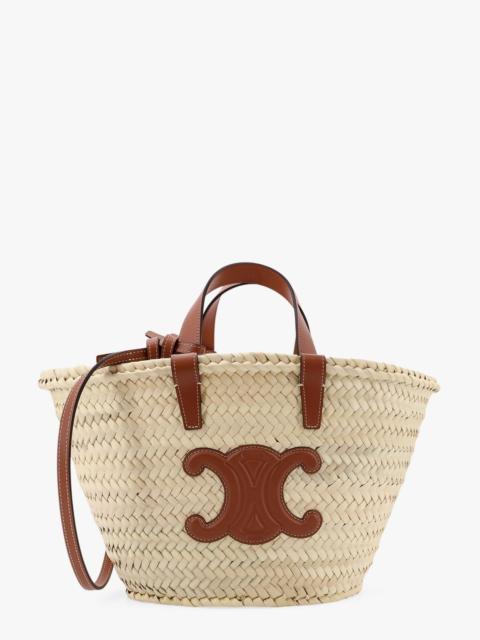 CELINE Celine Women Classic Panier Teen Raffia And Leather Handbag