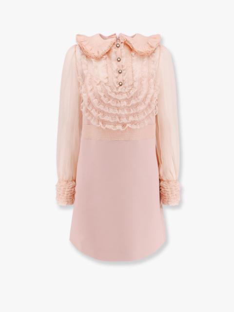 Couture crepe dress with laces profiles