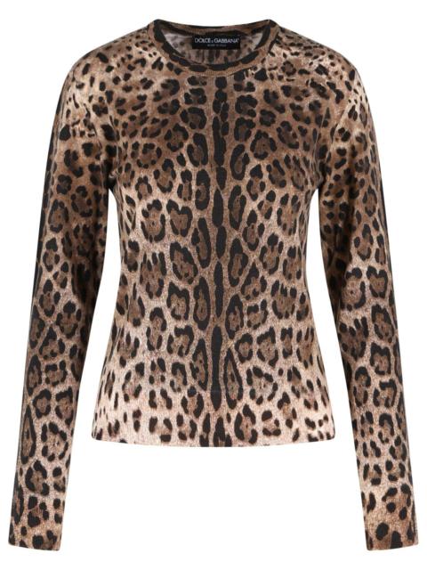 Dolce & Gabbana Dolce & Gabbana Leopard Print Virgin Wool Sweater Women