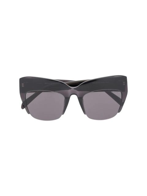 semi-rimless oversized frame sunglasses