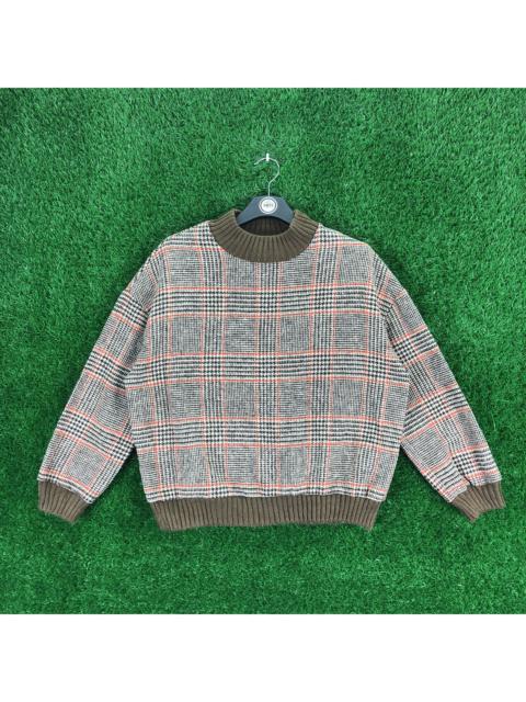 Other Designers Vintage - Vintage 80's Wool Knit Checker Houndstooth Sweater