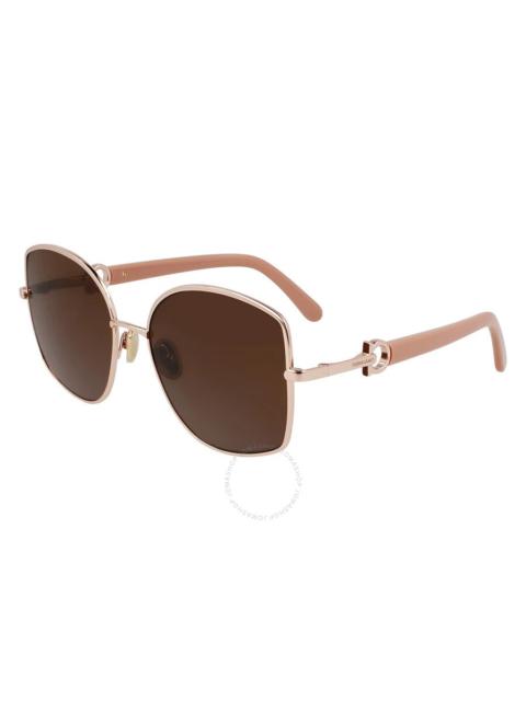 FERRAGAMO Ferragamo Brown Butterfly Ladies Sunglasses SF304SN 772 58