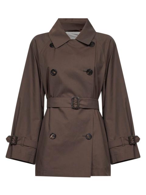 Other Designers Max Mara The Cube Women Chocolate Mtccalle Short Double-Breasted Trench Coat