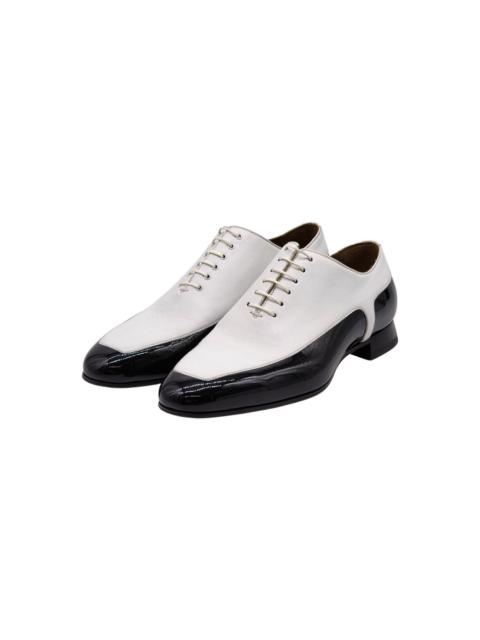Christian Louboutin Lace-Up Oxford Shoes Leather Black White EU 42 US 9 - New