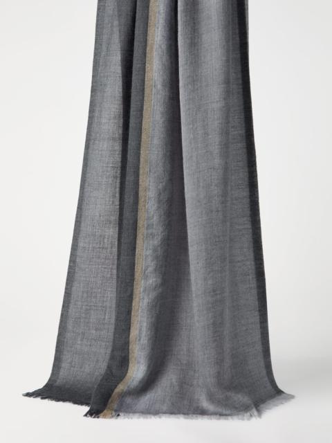 Brunello Cucinelli Cashmere and silk color block scarf