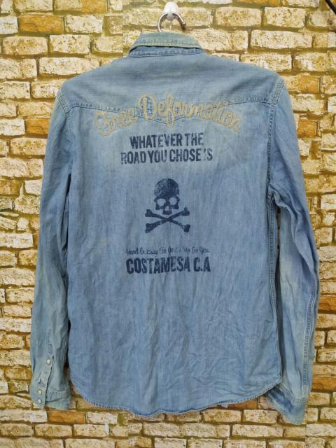 Other Designers Japanese Brand - STOOGE & CO CHAMBRAY DENIM WESTERN SHIRT ROEN SKULL (B535)