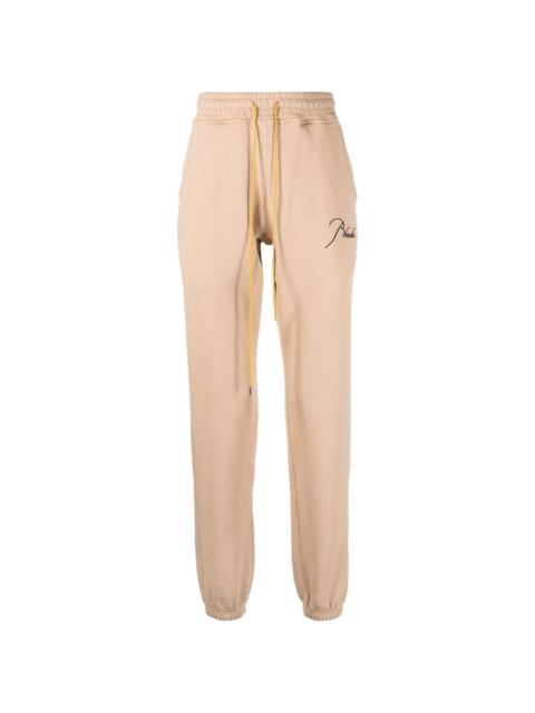 Rhude embroidered-logo cotton track pants