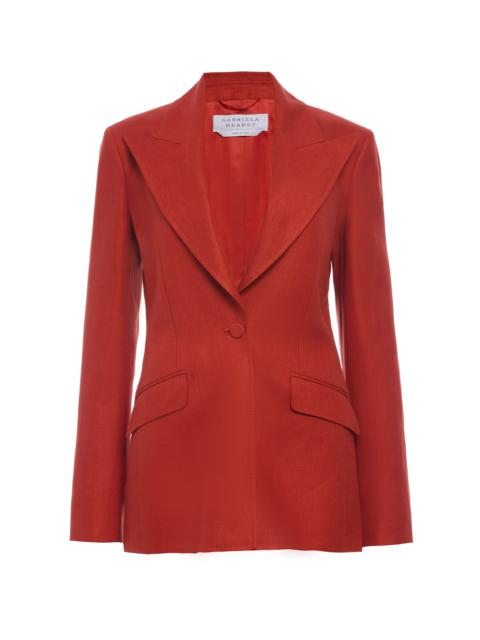 GABRIELA HEARST Leiva Blazer in Antelope Orange Linen Twill