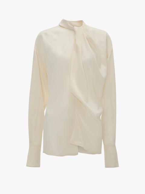 Victoria Beckham Drape Detail Blouse In Ivory