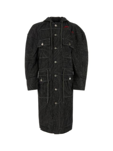 Vivienne Westwood Woman Embroidered Denim Trench Coat