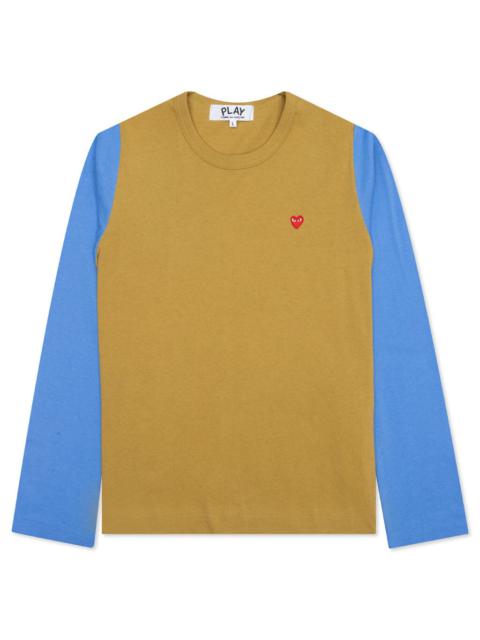 Comme des Garçons PLAY WOMEN'S BI-COLOR T-SHIRT - OLIVE/BLUE