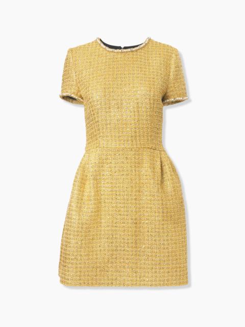 CAROLINA HERRERA Embellished Lurex Tweed Mini Dress