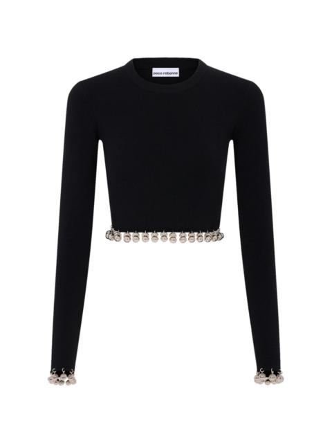 bead-detail wool jumper
