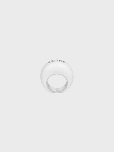 CELINE Celine Sulky Ring in Enamel and Brass with Rhodium Finish