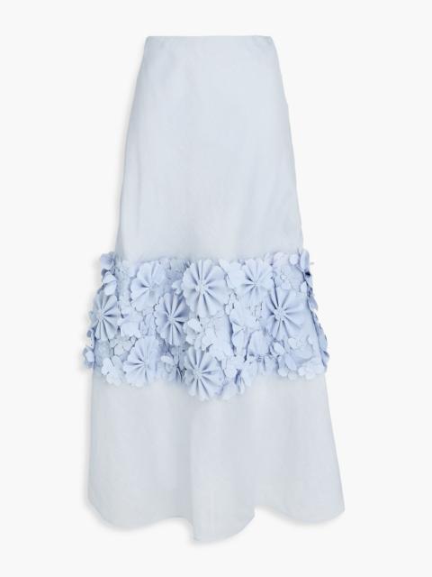 Zimmermann Floral-print linen and silk-blend maxi skirt