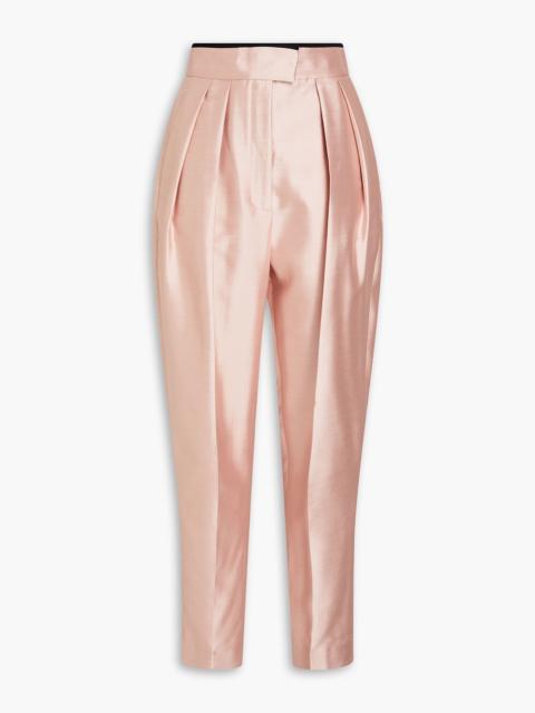Zimmermann Pleated wool and silk-blend tapered pants