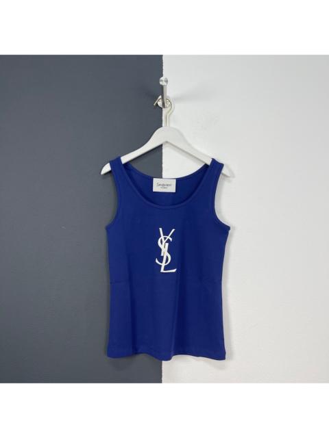 SAINT LAURENT Saint Laurent slp blue YSL large logo tank top