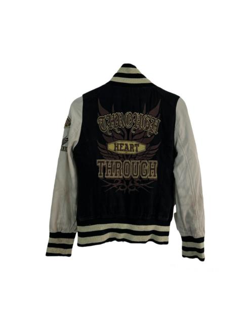 Hysteric Glamour VINTAGE THROUGH HEART VARSITY JACKET BIG LOGO RIDER