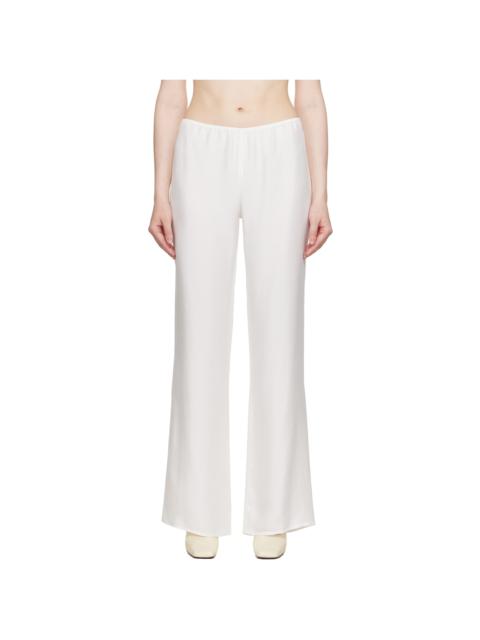 COLLEEN ALLEN White Silk Slip Trousers