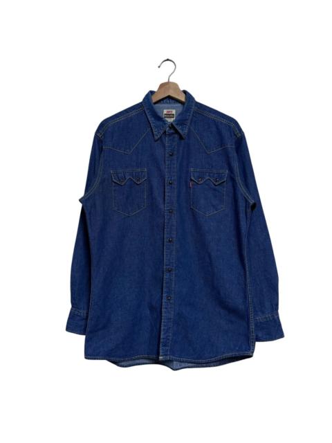 Levi's Vintage 90s Levis Big E Western Denim Shirt Selvedge