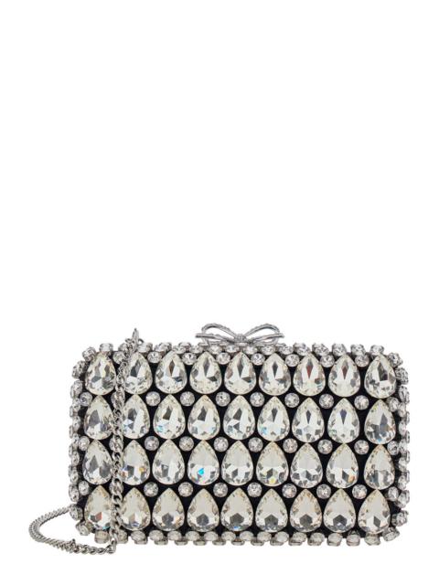 self-portrait Self-Portrait Women Clutch Bag 'Black Satin Crystal' With Crystal Details In Black Satin For Women