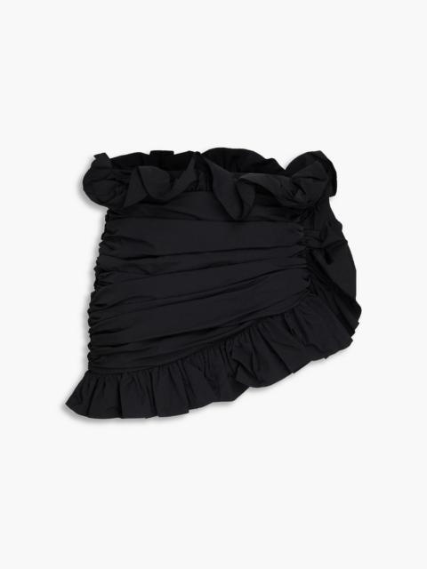 AREA Ruffled taffeta mini skirt