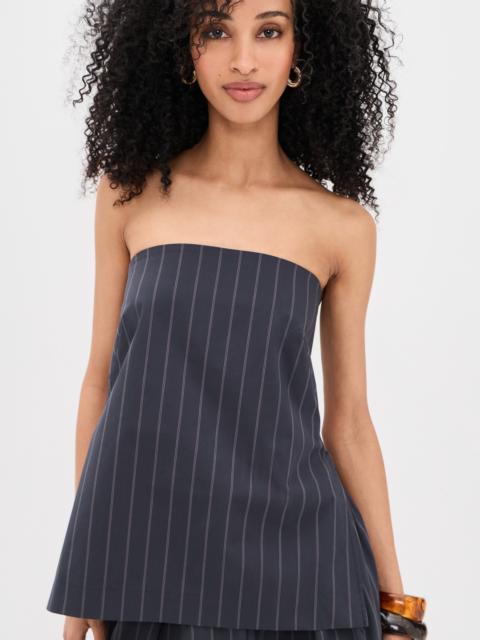 ST. AGNI Strapless Rouleau Tie Top