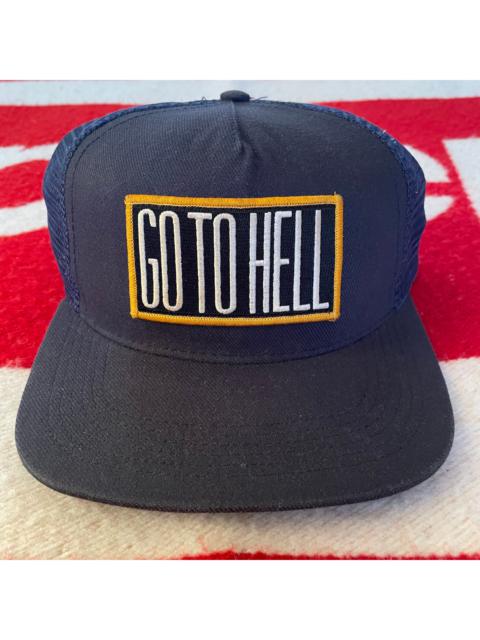 Go to Hell 5 panel trucker snapback hat cap