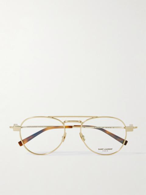 SAINT LAURENT Aviator-style Gold-tone Optical Glasses