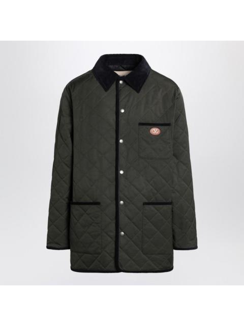 Valentino Valentino Olive Green Quilted Jacket With Vlogo Patch Men