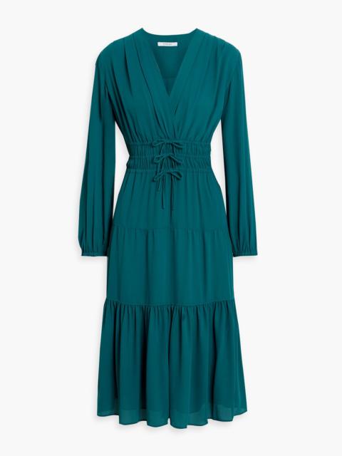 DEREK LAM 10 CROSBY Elsa tiered crepe de chine midi dress