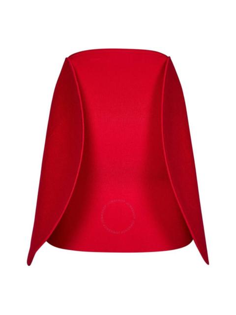 Victoria Beckham Ribbed High-Waist Circular 3D-Detail Mini Skirt