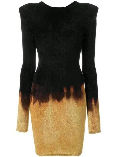 Balmain Black Velvet Fire Dress
