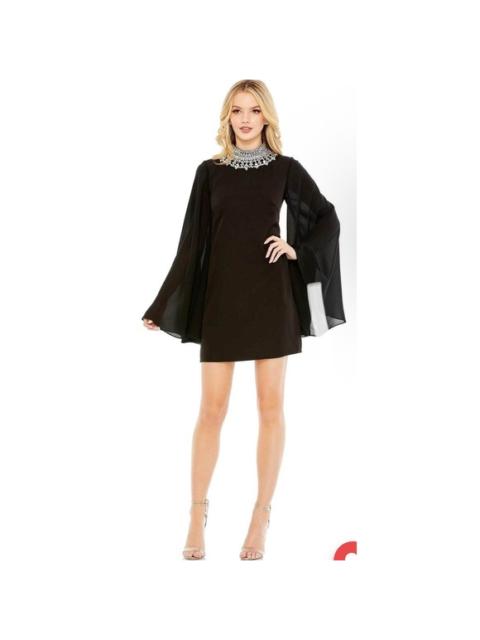 Other Designers NWT Ieena Mac Duggal 49607 Rhinestone‎ Neck Cocktail Dress Kimono Sleeve Sz 4