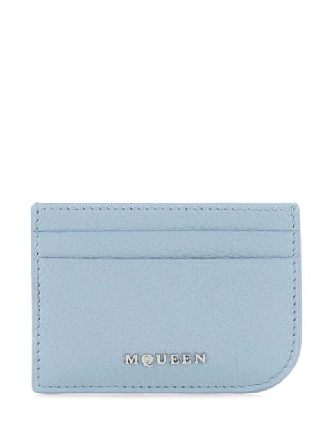 Alexander McQueen Alexander Mcqueen Men Light Blue Leather Card Holder
