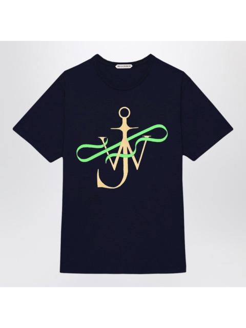 Other Designers Jw Anderson Navy Blue T-Shirt With Logo Print Men