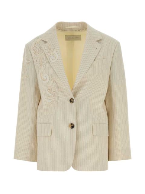 Dries Van Noten Dries Van Noten Women Embroidered Cotton Blend Birdy Blazer