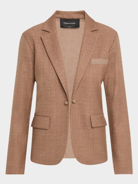 FABIANA FILIPPI Single-Button Mixed Media Blazer