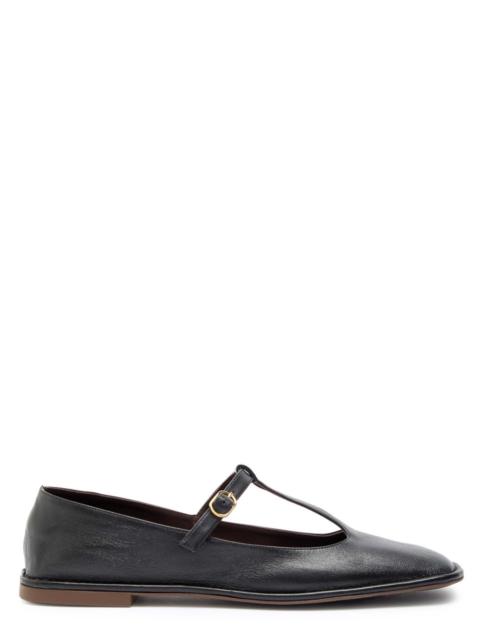 The Row Leather Mary Jane Flats
