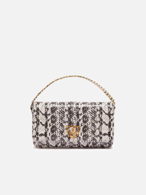 PINKO REPTILE PRINT SHOULDER BAG WITH COMPARTMENTS PINKO GALLERIA