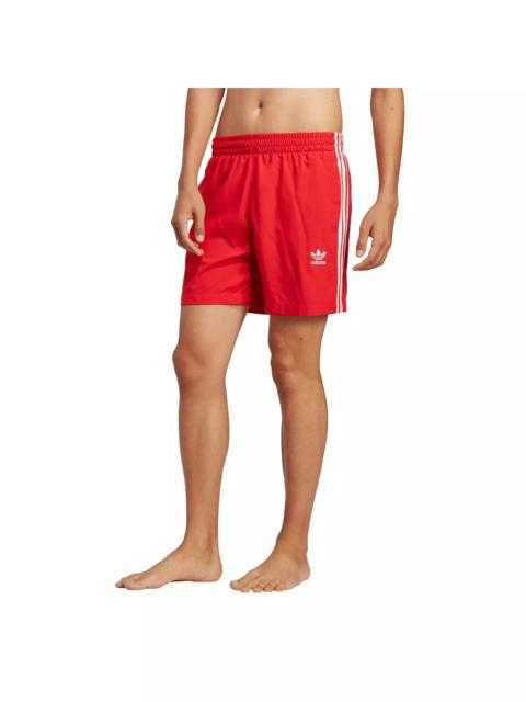 adidas Men's Trefoil 3-Stripe Swim Shorts-Red/White