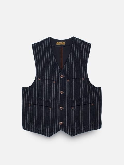 Iron Heart IHV-02-IND 12oz Wabash/Duck Work Vest - Indigo/Navy