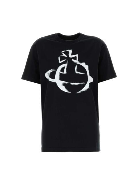 Tシャツ・カットソー VIVIENNEWESTWOOD Black Oversized T-Shirt 3G010036 J001M N401 Black Oversized T-shirt by Vivienne Westwood on Sale