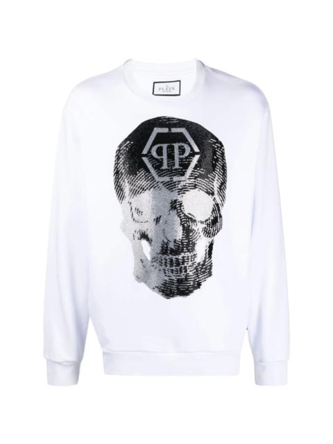 PHILIPP PLEIN skull logo-print crew-neck sweatshirt