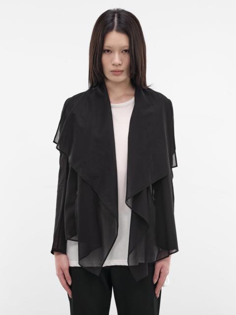 Yohji Yamamoto Black Crepe Sheer Draped Jacket