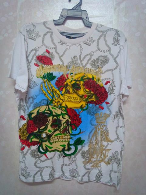 Other Designers Christian Audigier - Christian Audiger Beads Skull TShirt