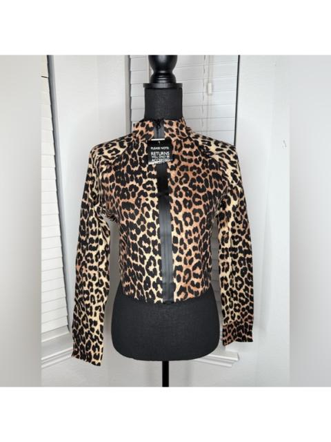 GANNI Ganni Leopard Print Bomber Jacket