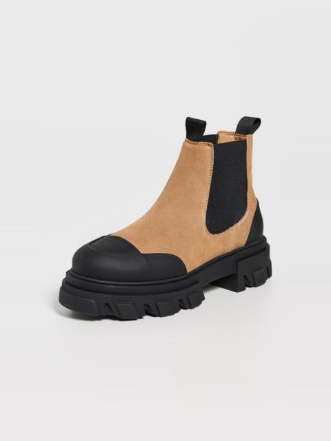 GANNI Cleated Low Chelsea Boots Suede