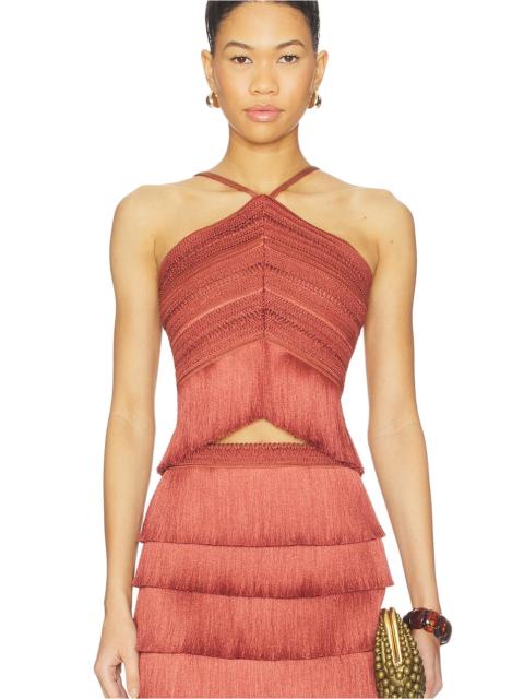 PatBO Amethyst Fringe Top