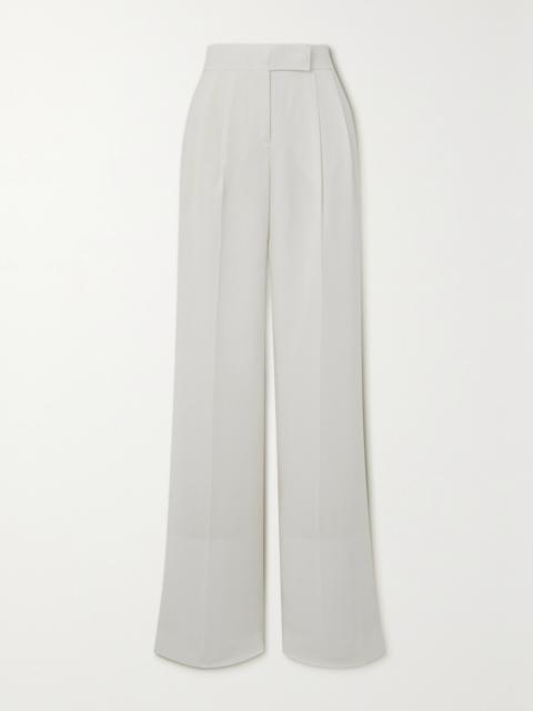 TOM FORD Pleated Silk-georgette Wide-leg Pants